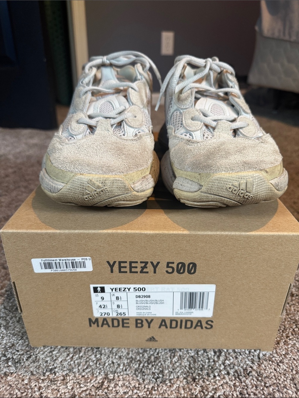 adidas Yeezy 500 Sneakers — Blush